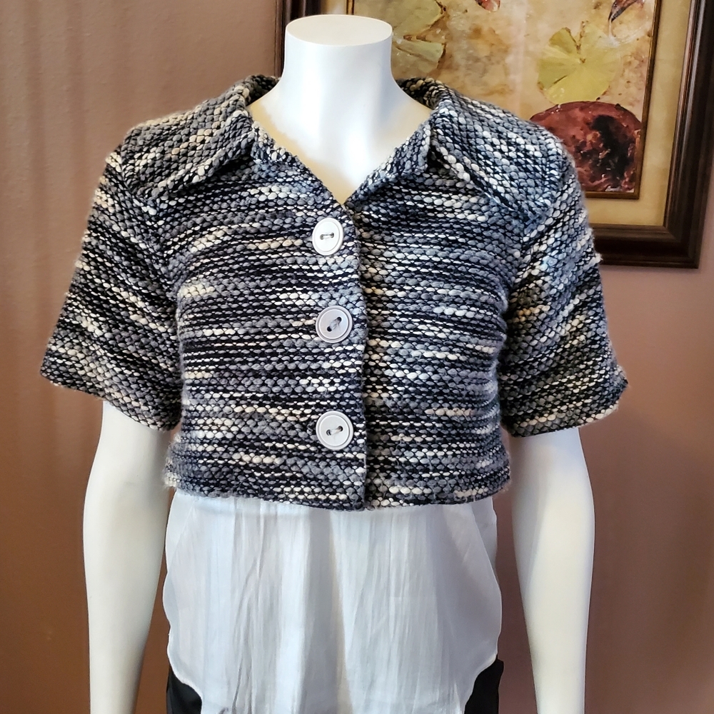 KENZIE Girl gray boucle cropped jacket size XS